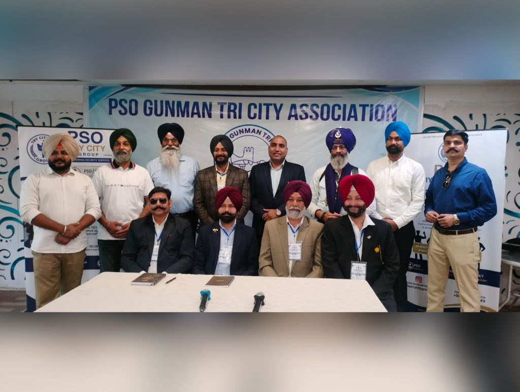 PSO-Gunman Tri-City Association press conference in Chandigarh.